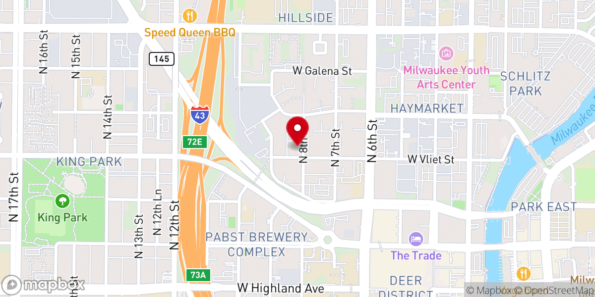 Map showing location of Saint John's Lutheran Church