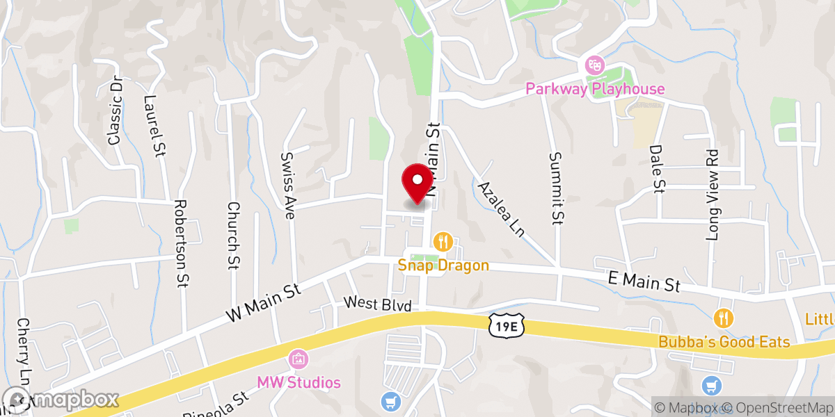 Map showing location of Burnsville Methodist Church