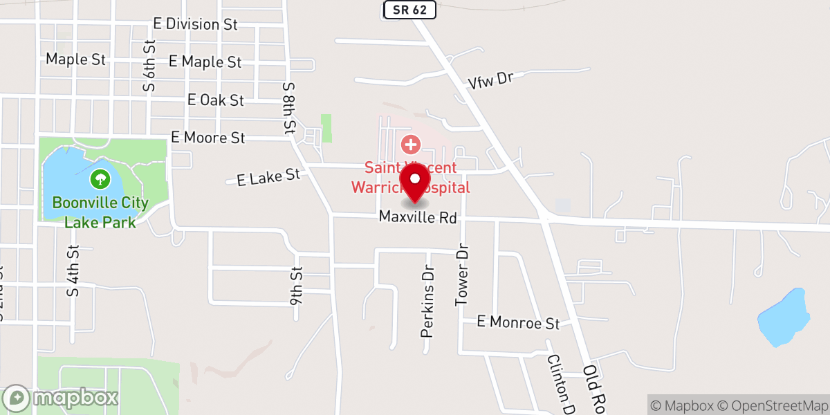 Map showing location of Calvary Baptist Church
