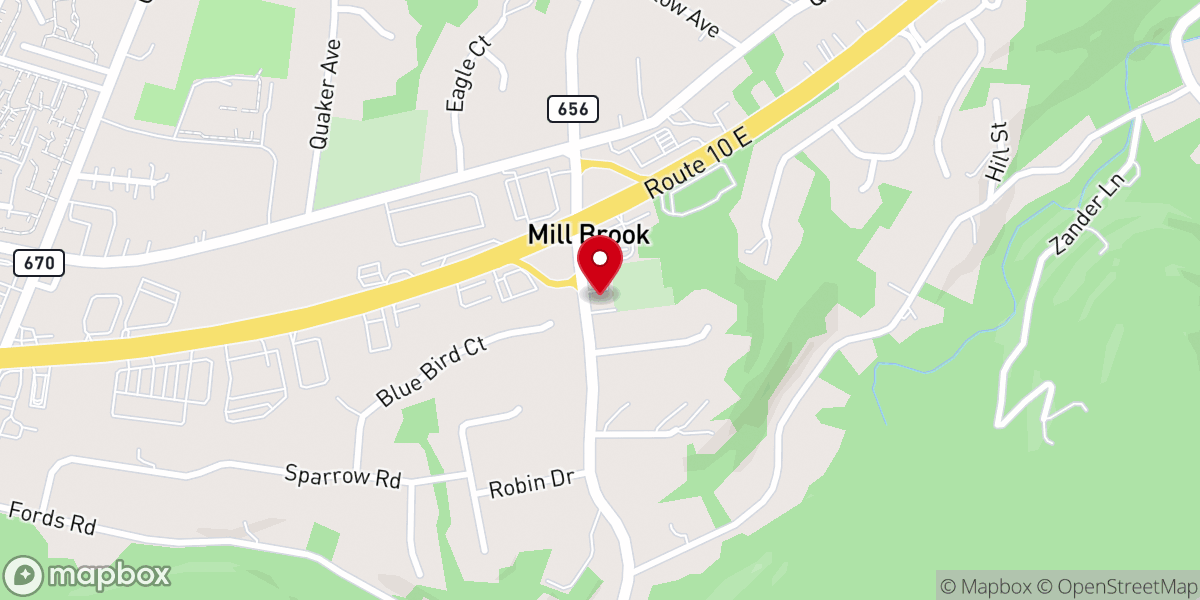Map showing location of Millbrook United Methodist Church