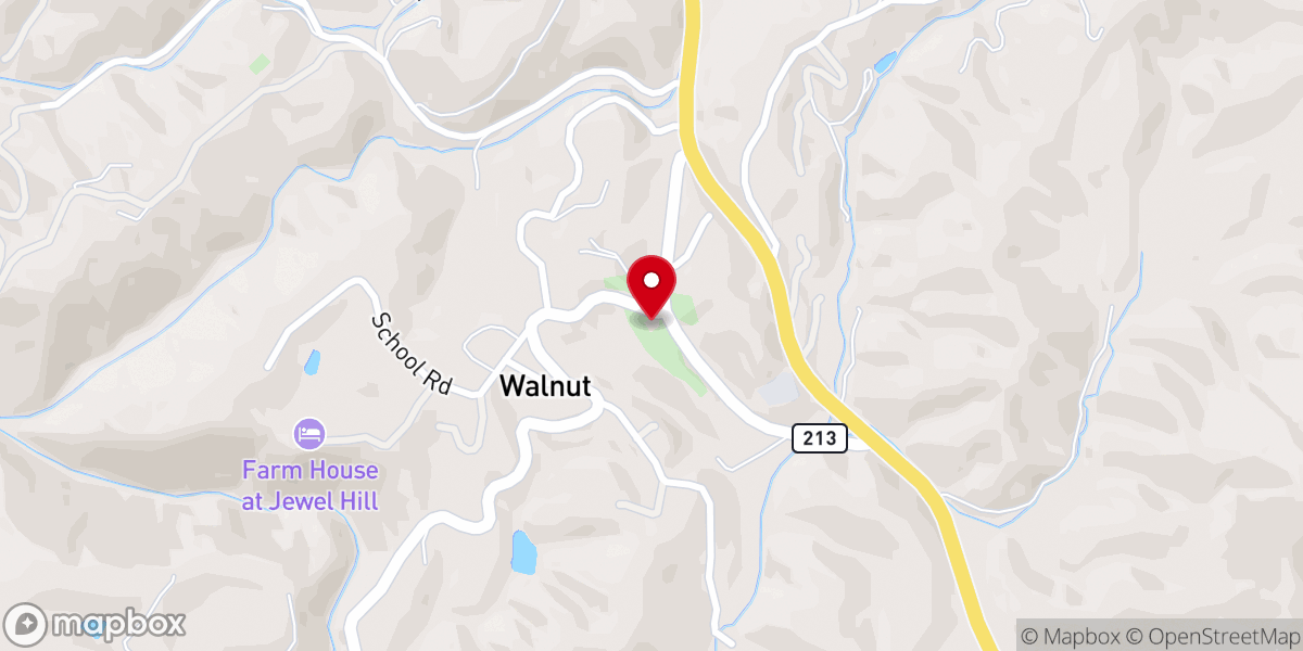 Map showing location of Jewell Hill Presbyterian Church