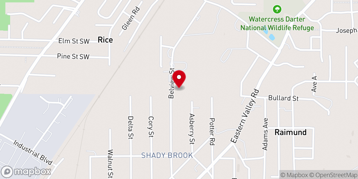 Map showing location of New Covenant Bible Church