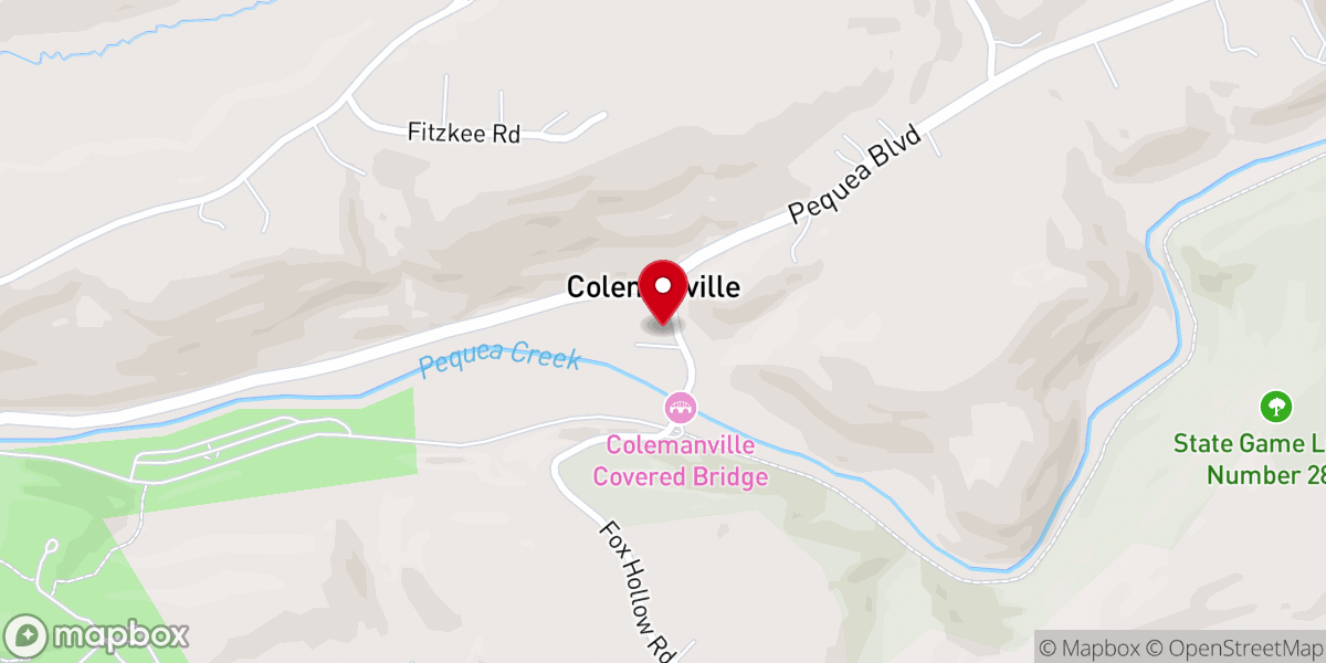 Map showing location of Pequea Creek Campground