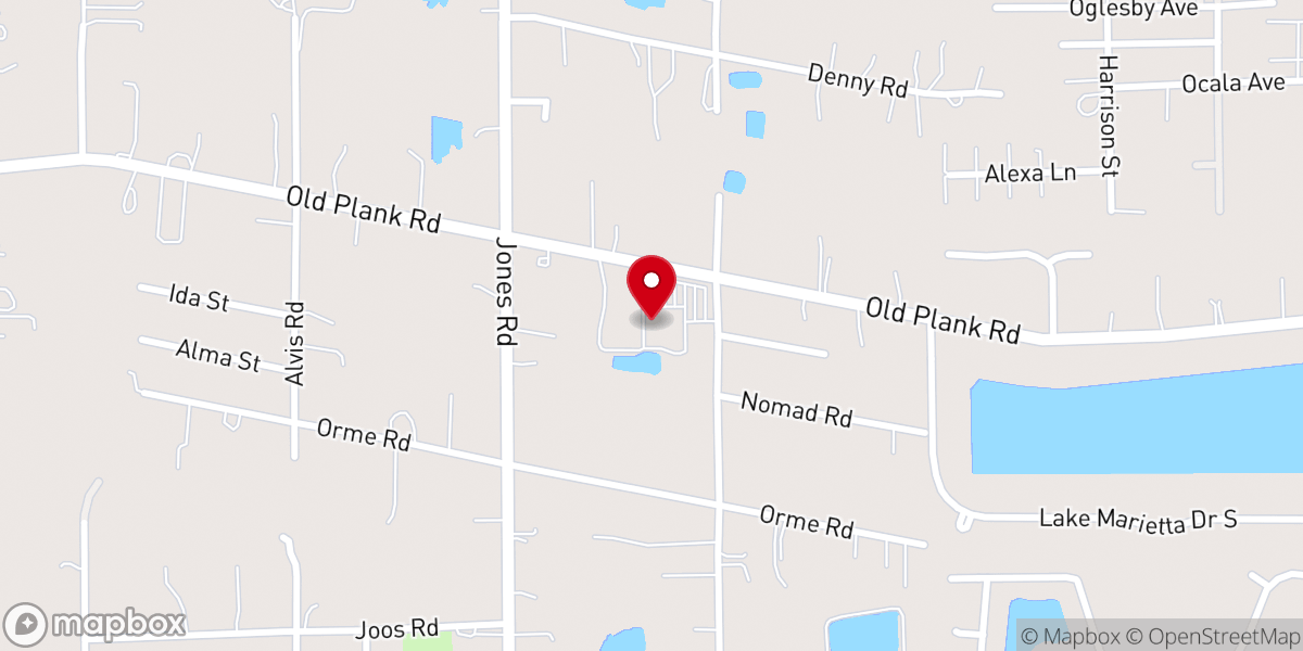 Map showing location of Old Plank Road Church