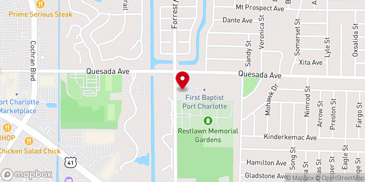Map showing location of Family Church Español