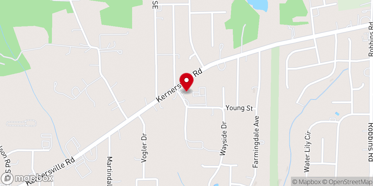 Map showing location of Oaklawn Baptist Church