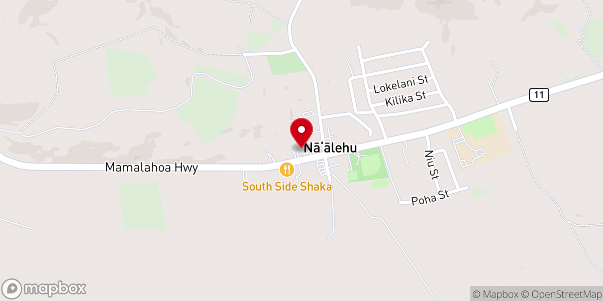 Map showing location of Naʻalehu United Methodist Church
