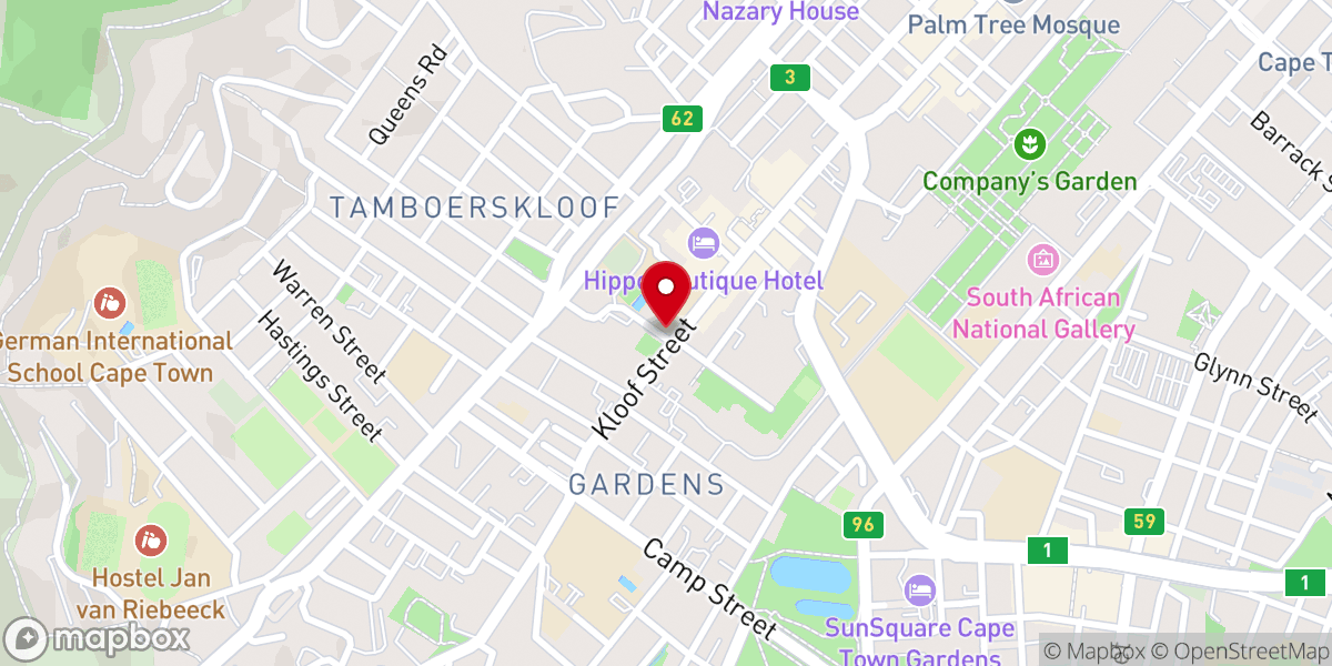 Map showing location of New Life City Church Cape Town
