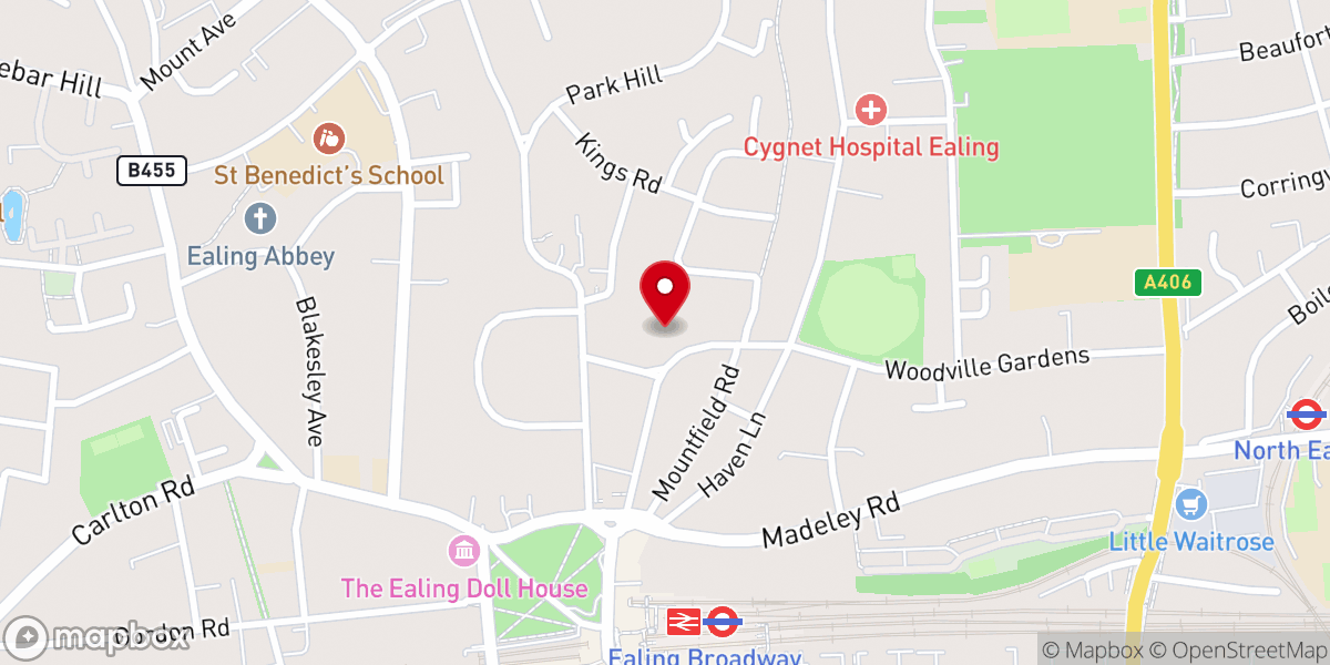 Map showing location of Ealing Quaker Meeting House