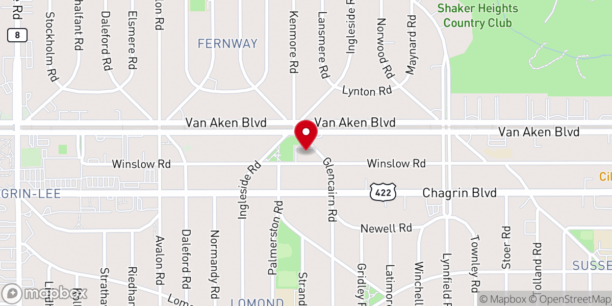 Map showing location of St. Peter's Lutheran Church