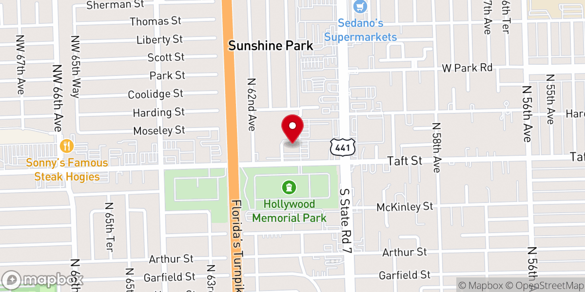 Map showing location of Celebrate Recovery at Hollywood Community Church