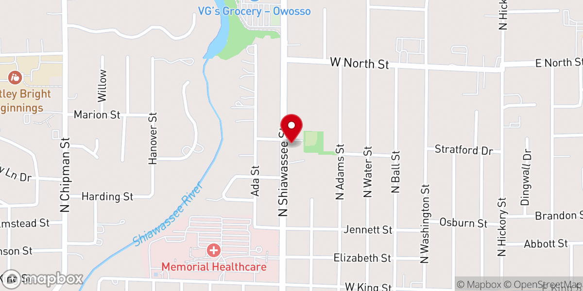 Map showing location of Assembly Of God Church