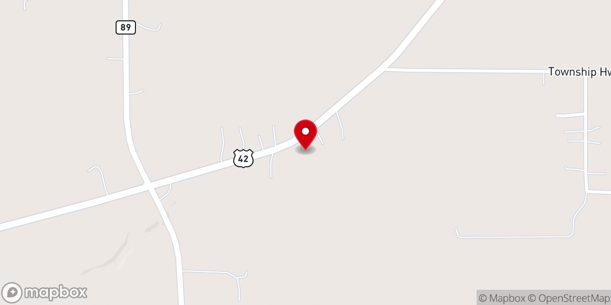 Map showing location of New Liberty Baptist Church