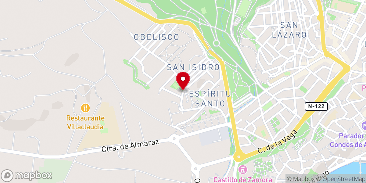 Map showing location of El Templo