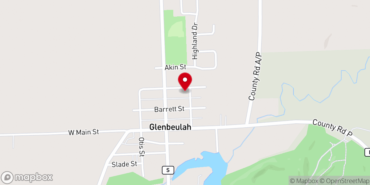 Map showing location of St. Fridolin's Church