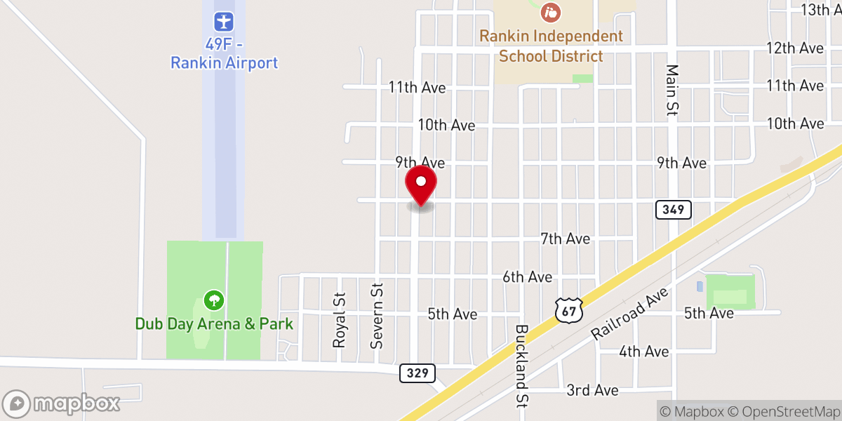 Map showing location of First Baptist Parsonage