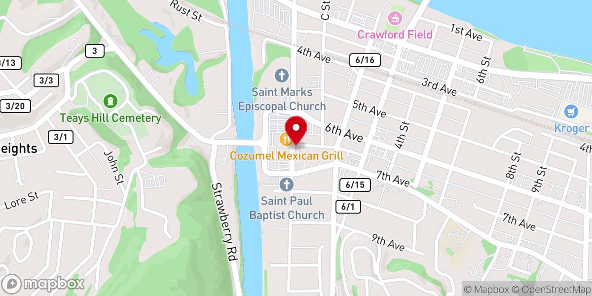 Map showing location of Ten-Up Ministries Thift Store