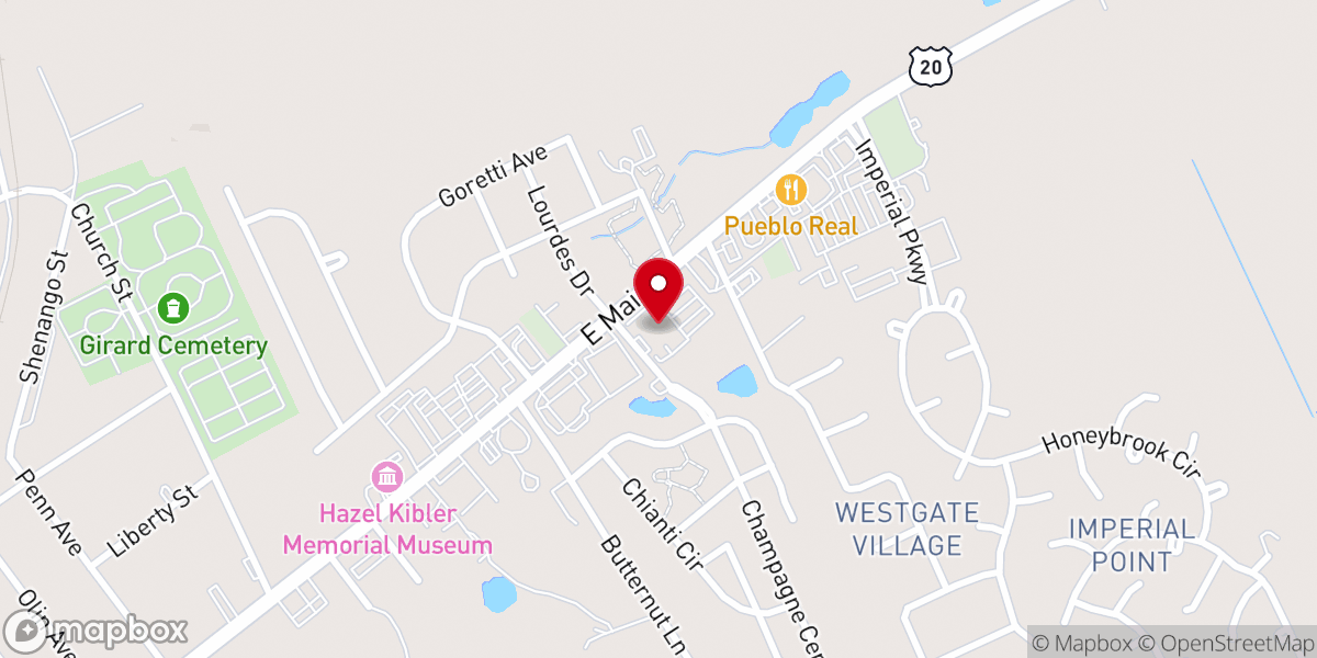 Map showing location of St John's Catholic Church