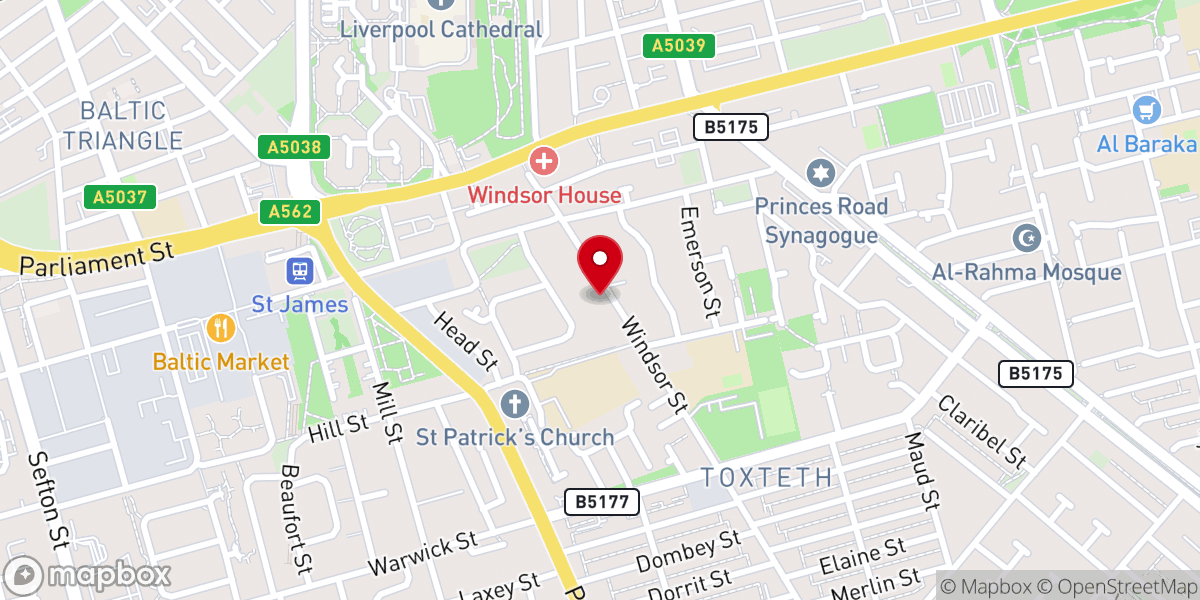 Map showing location of Openwell Church Liverpool
