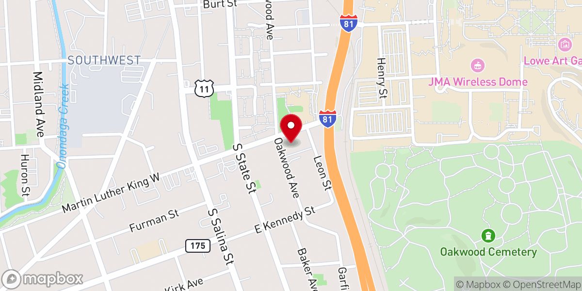 Map showing location of Tucker Missionary Baptist Church