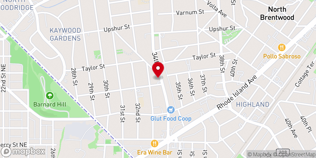 Map showing location of St John's Episcopal Church