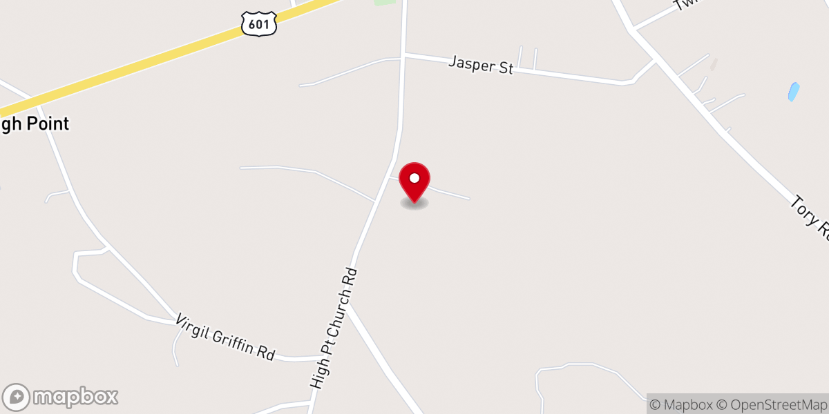 Map showing location of Courtney's Wrecker & Body Shop