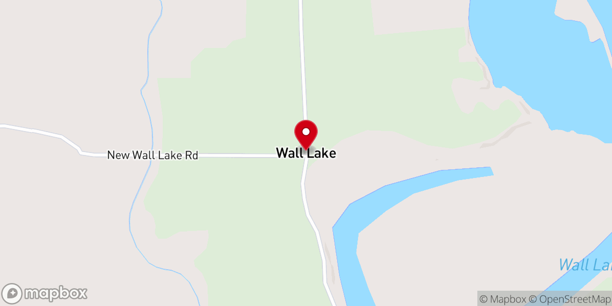 Map showing location of Wall Lake