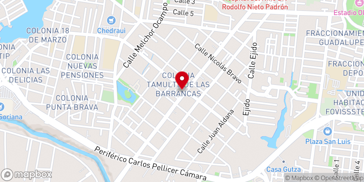 Map showing location of IGLESIA DEL SEÑOR DE TAMULTE Y GRAN PODER