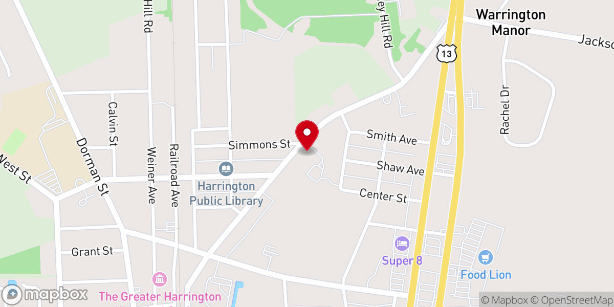 Map showing location of Calvary Wesleyan Church