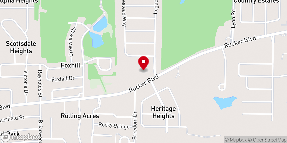 Map showing location of Heritage Church