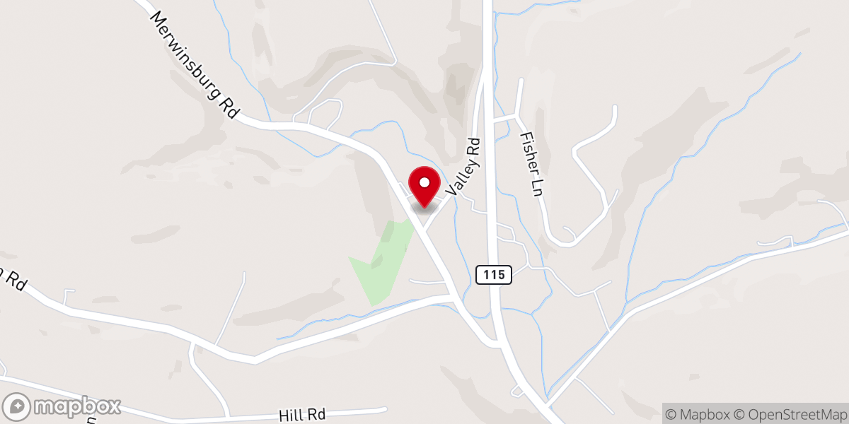 Map showing location of Saint John's Lutheran Church