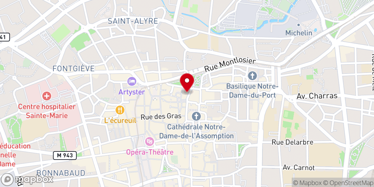 Map showing location of Mosquée de Clermont-Ferrand