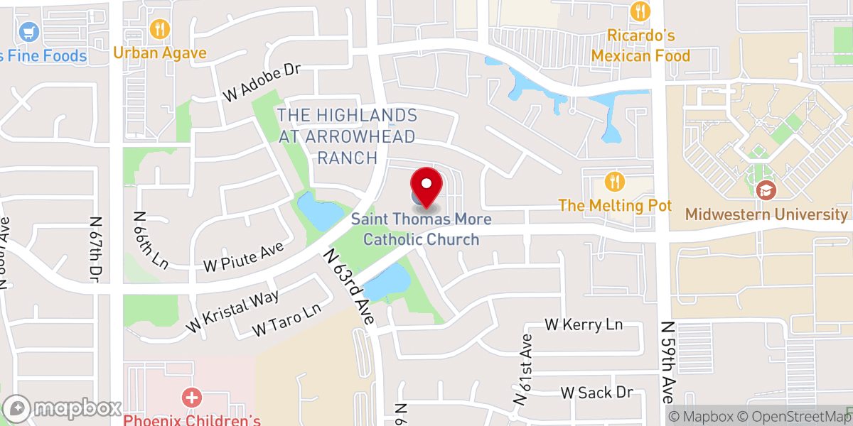 Map showing location of Saint Thomas More Catholic Church