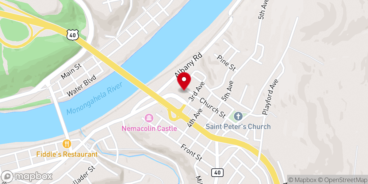 Map showing location of Saint Peter's Church
