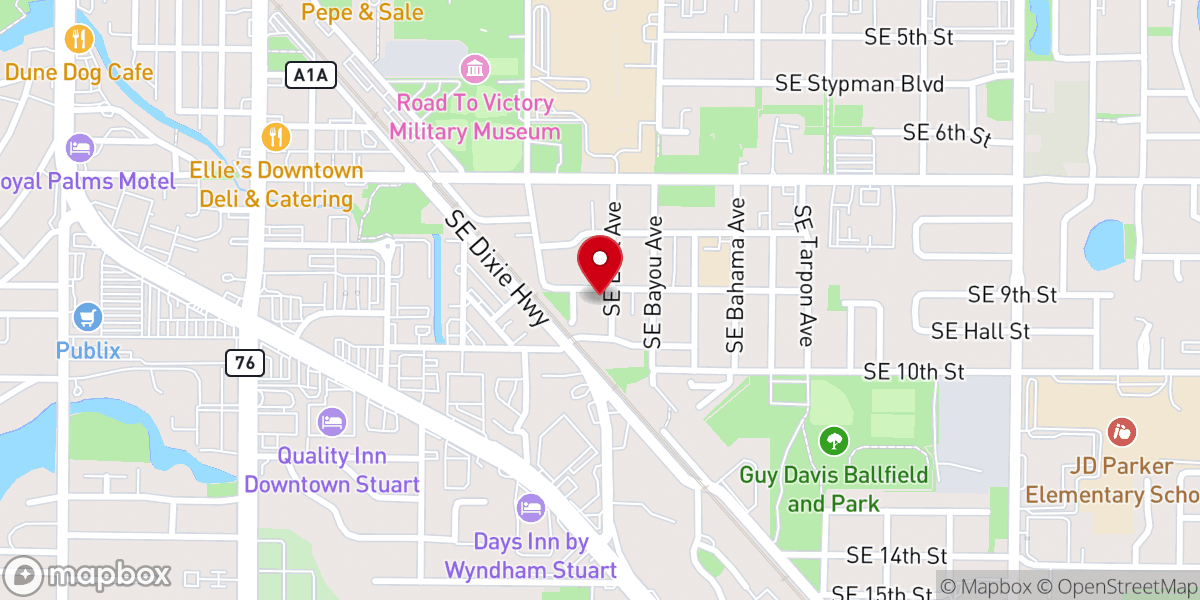 Map showing location of St Paul African Methodist Episcopal Church of Stuart Inc