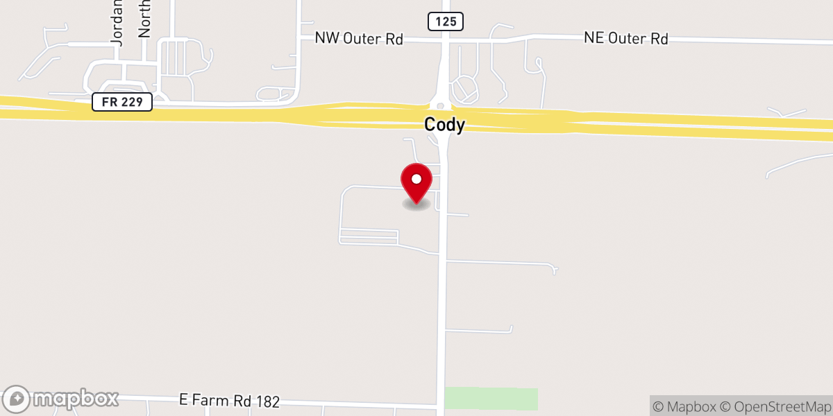 Map showing location of Harmony Baptist Church