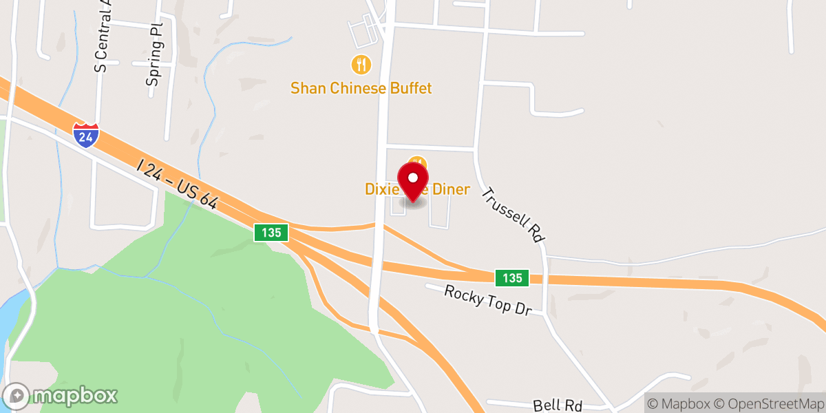 Map showing location of Pilot Travel Center