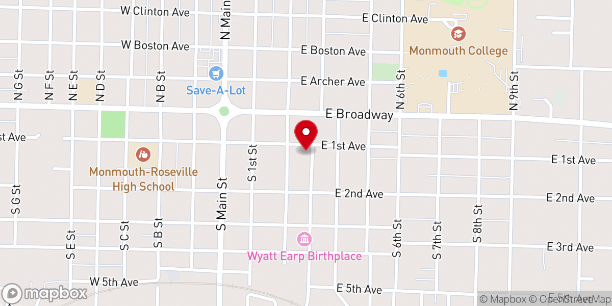 Map showing location of Fairview Center Church