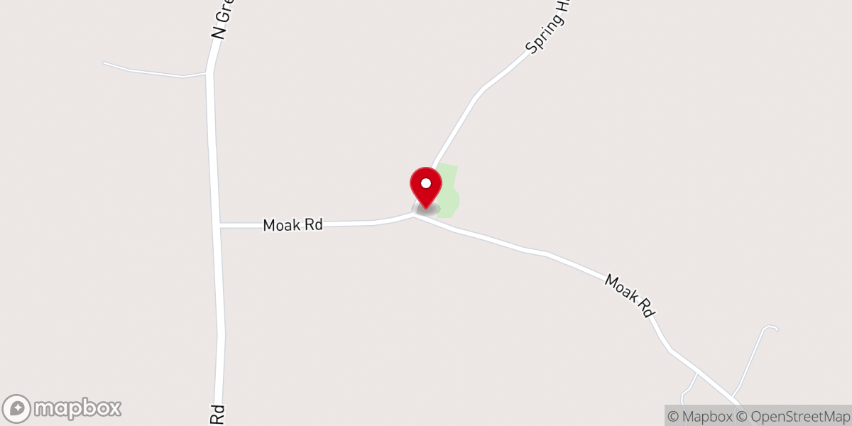 Map showing location of Spring Hill Baptist Church