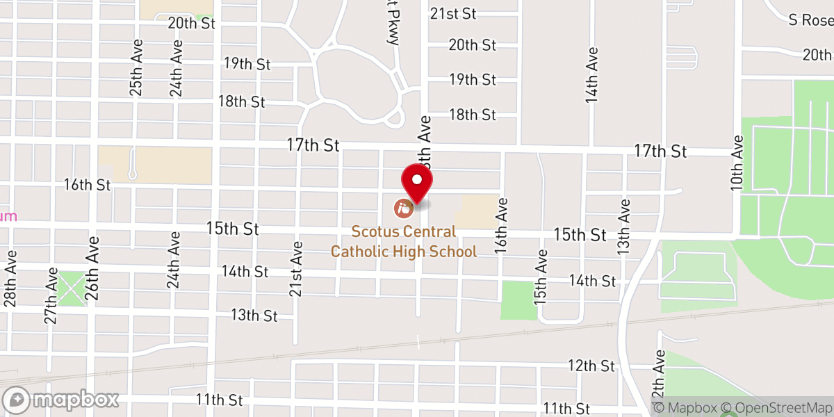 Map showing location of Scotus Central Catholic High School - Columbus Catholic Schools