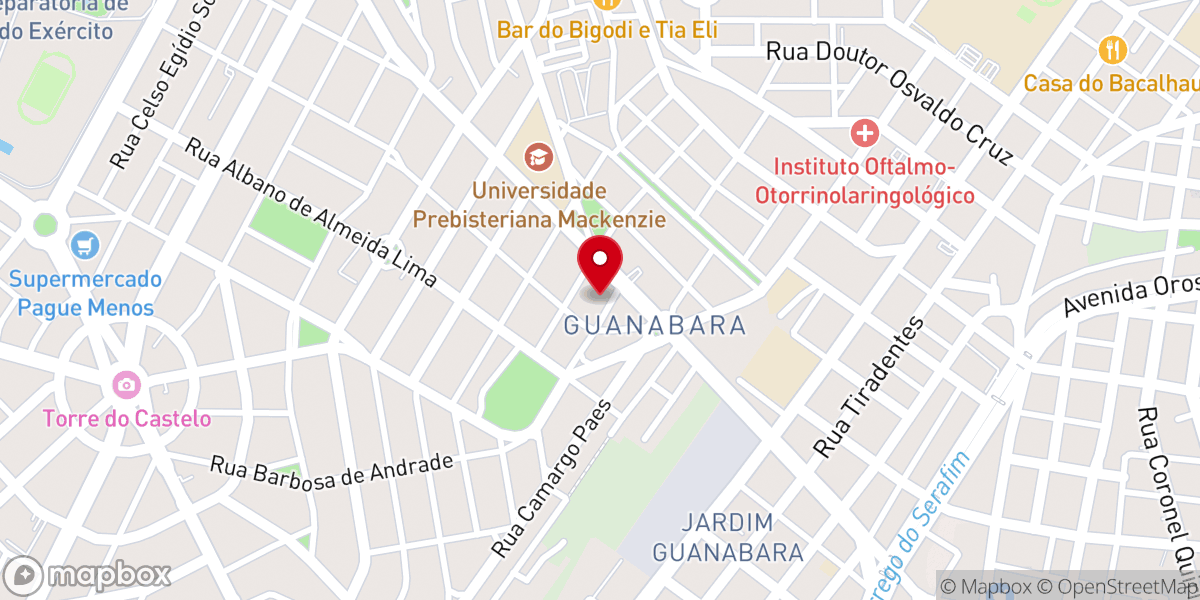 Map showing location of igreja de Cristo no Guanabara