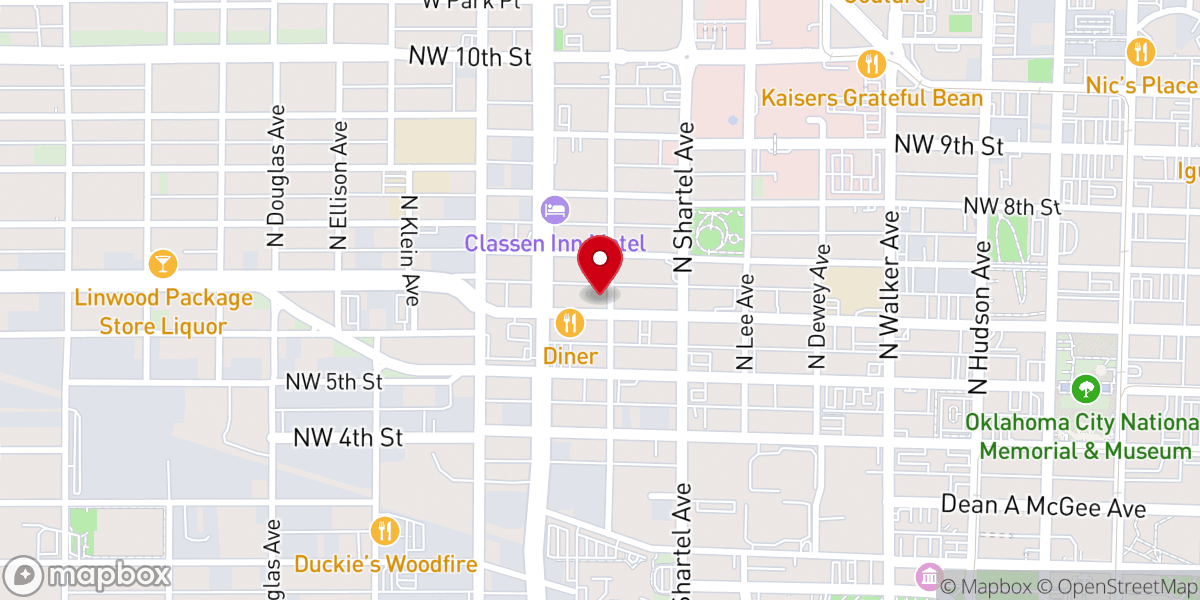 Map showing location of Miracle Revival Center