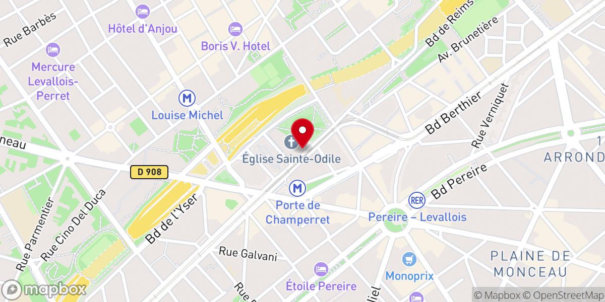 Map showing location of Église Sainte-Odile