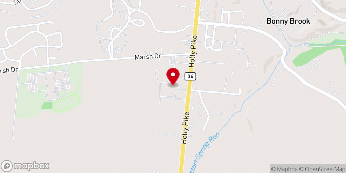Map showing location of Bethel Assembly of God Church