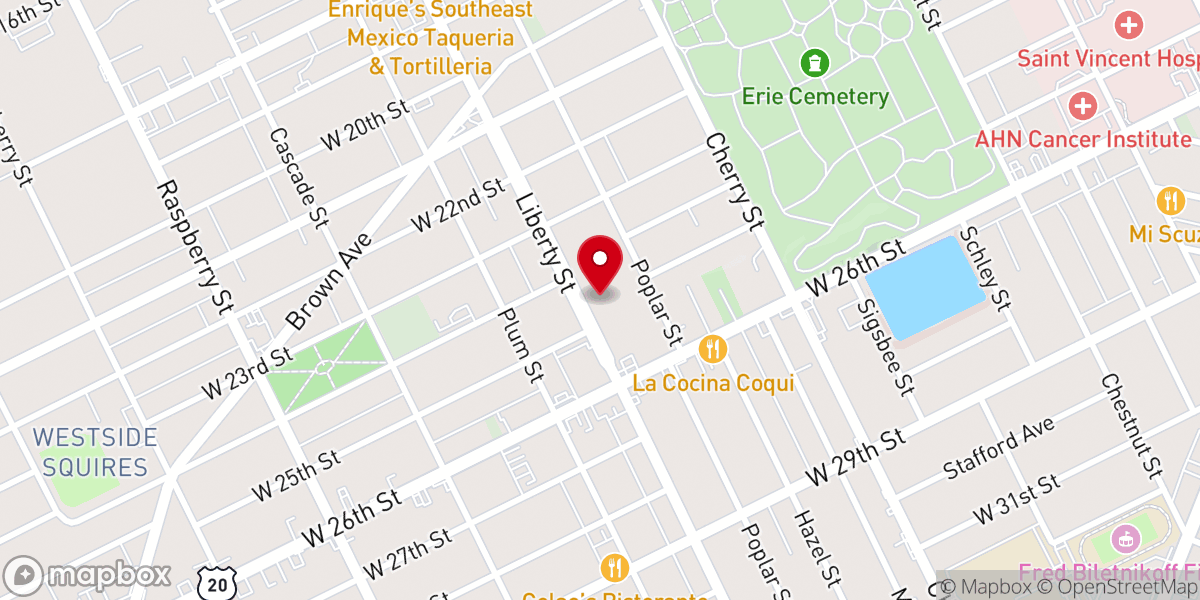 Map showing location of Erie Christian Assembly
