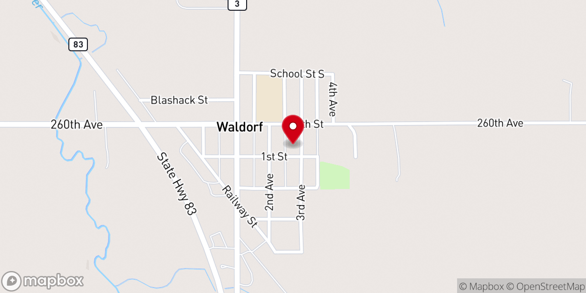 Map showing location of First Lutheran Church