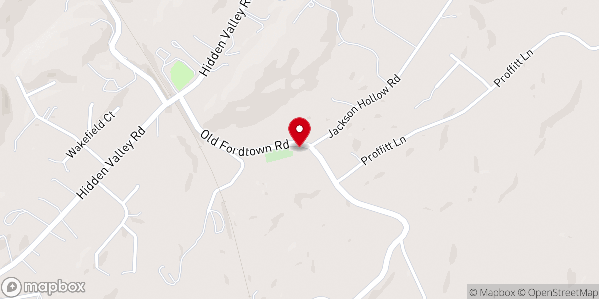 Map showing location of Fordtown Baptist Church
