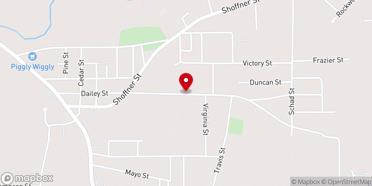 Map showing location of East Brewton Pentecostal Holiness Church