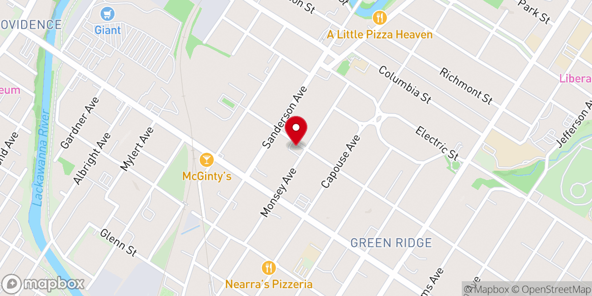 Map showing location of Hope Presbyterian Church