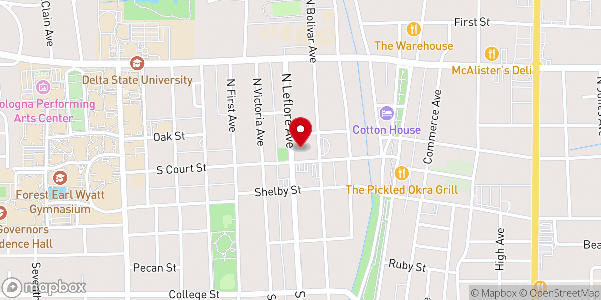 Map showing location of First United Methodist Church